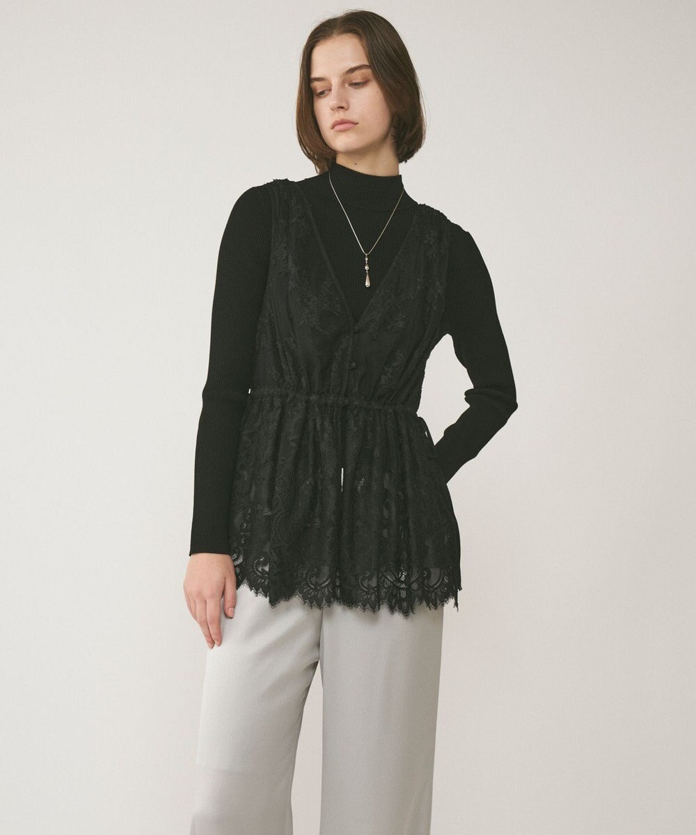 GRACE CONTINENTAL レースノースリーブブラウス 
