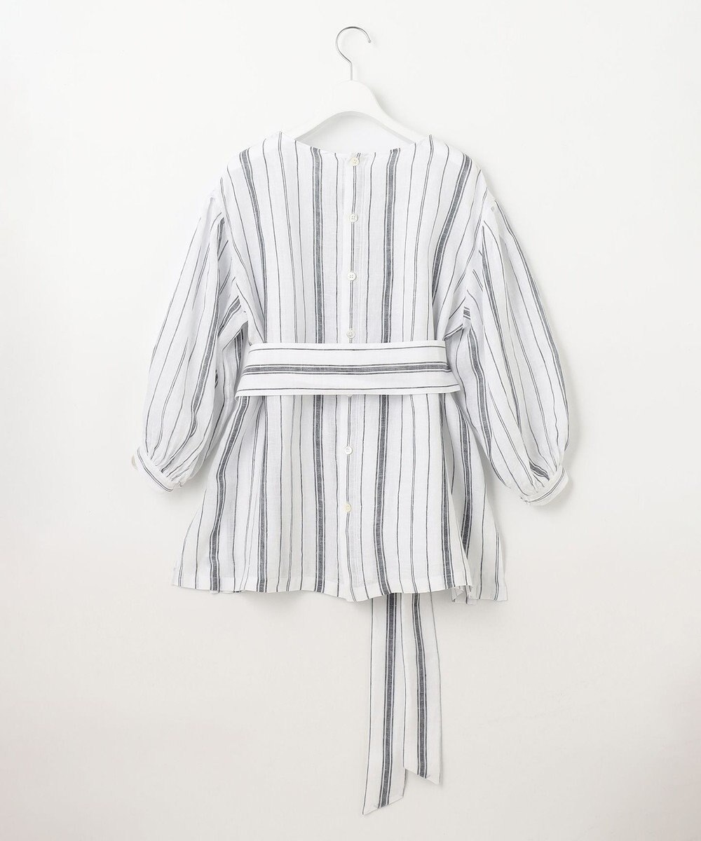 23区 S 【洗える】LIBECO ベルト付き ブラウス 