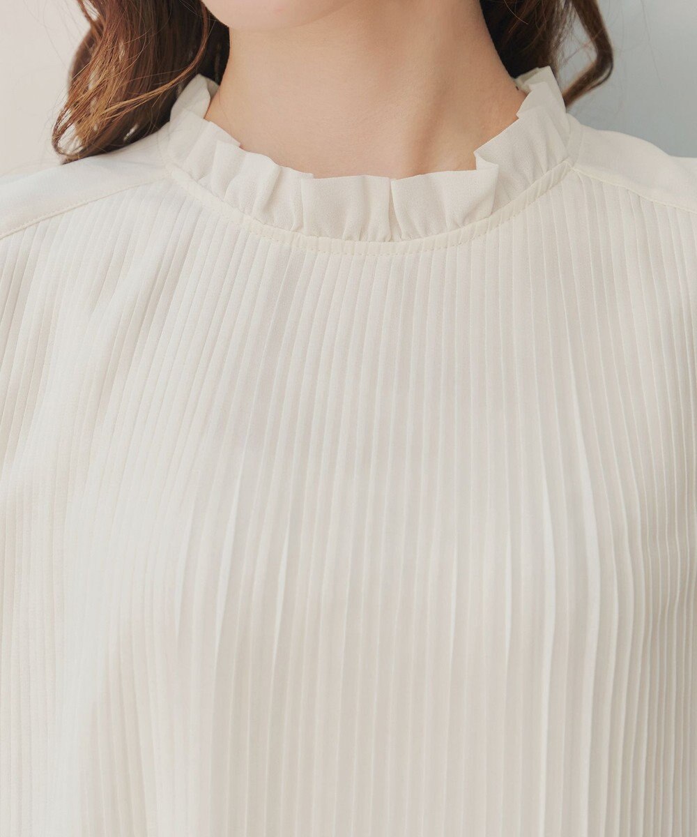 Tiaclasse 【前後2way・洗える】シアープリーツブラウス 
