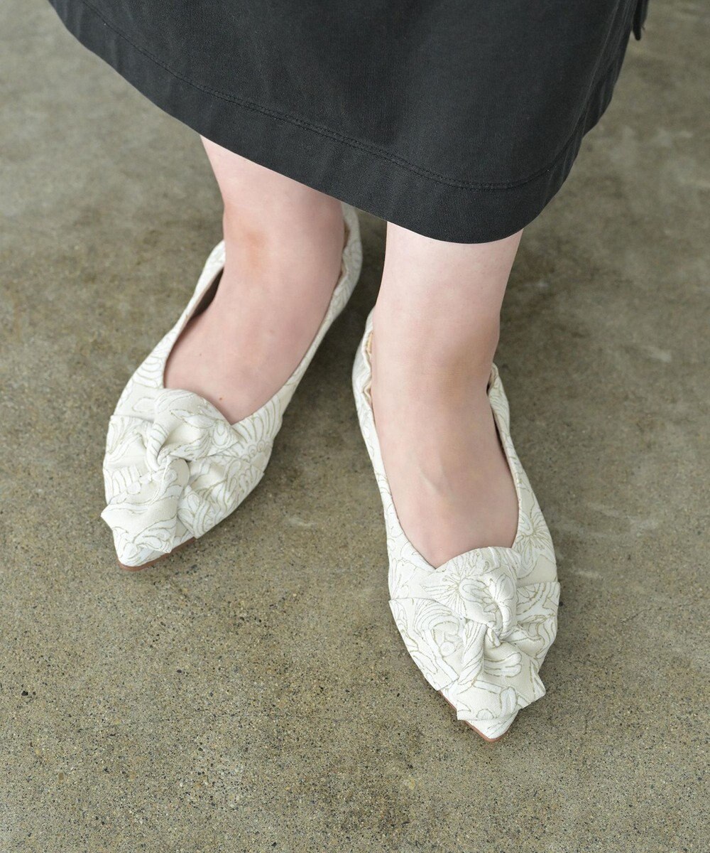 nouvelleRobe Oū 新色追加【本革・高反発】Butterfly knot ポインテッドトゥ パンプス 