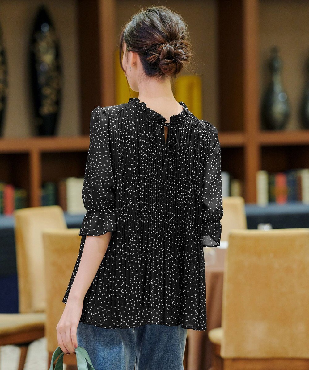 Tiaclasse 【前後2way・洗える】シアープリーツブラウス 