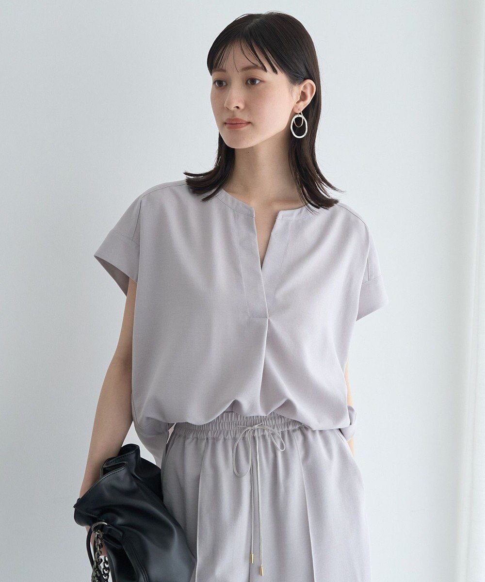 YECCA VECCA 【マシンウォッシャブル】サラサラスキッパーブラウス 
