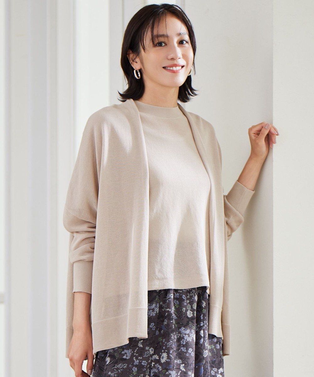 自由区 L 【アンサンブル対応・洗える】ドライシアーファインゲージ カーディガン 