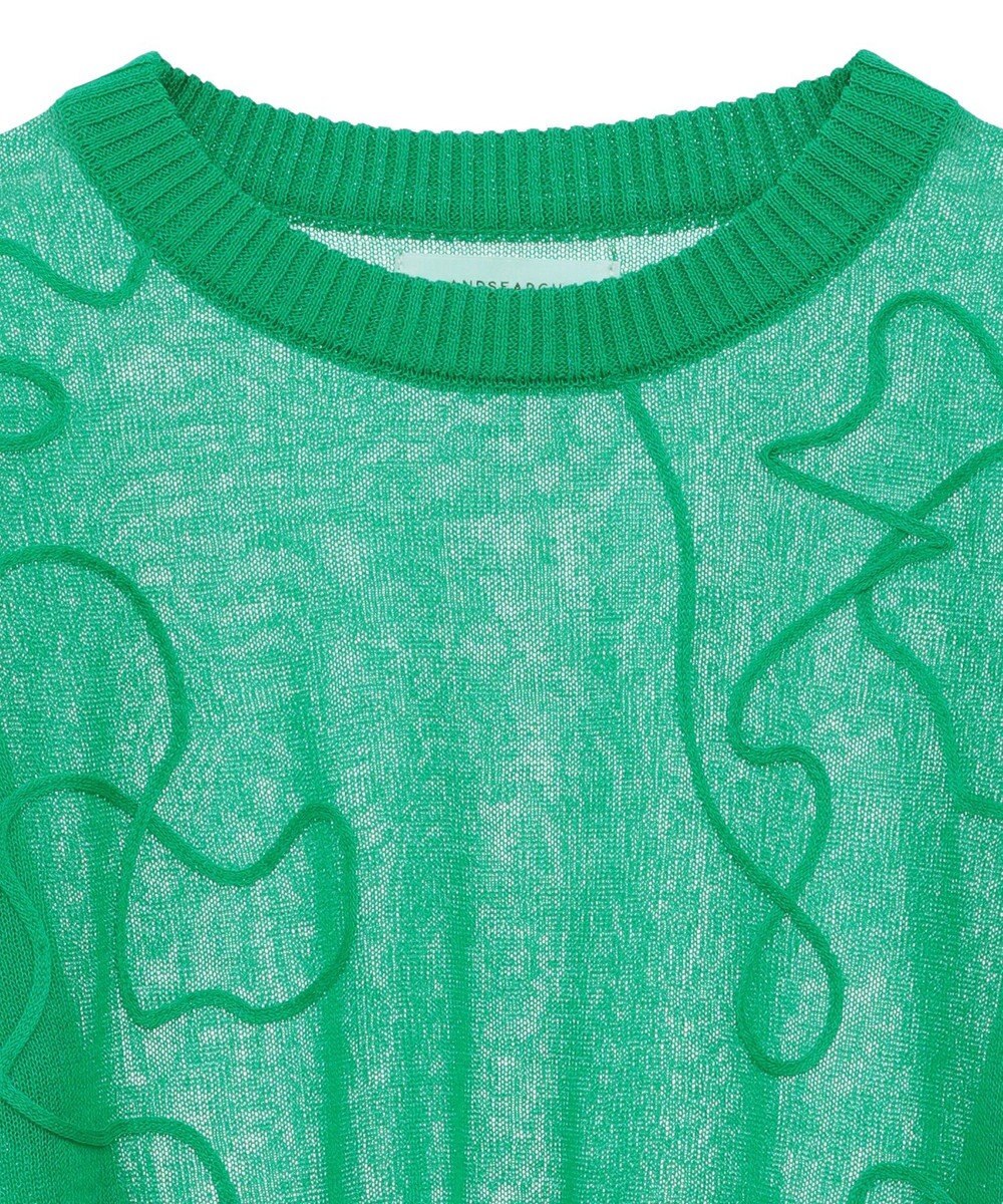 Green Parks ・ＡＮＤＳＥＡＲＣＨ　コード刺繍シアーニット 