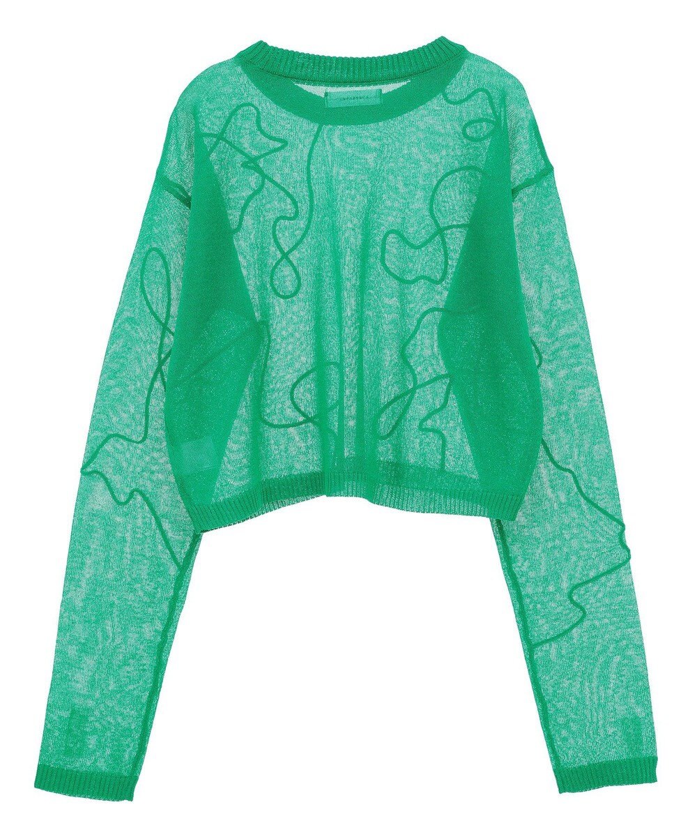 Green Parks ・ＡＮＤＳＥＡＲＣＨ　コード刺繍シアーニット 