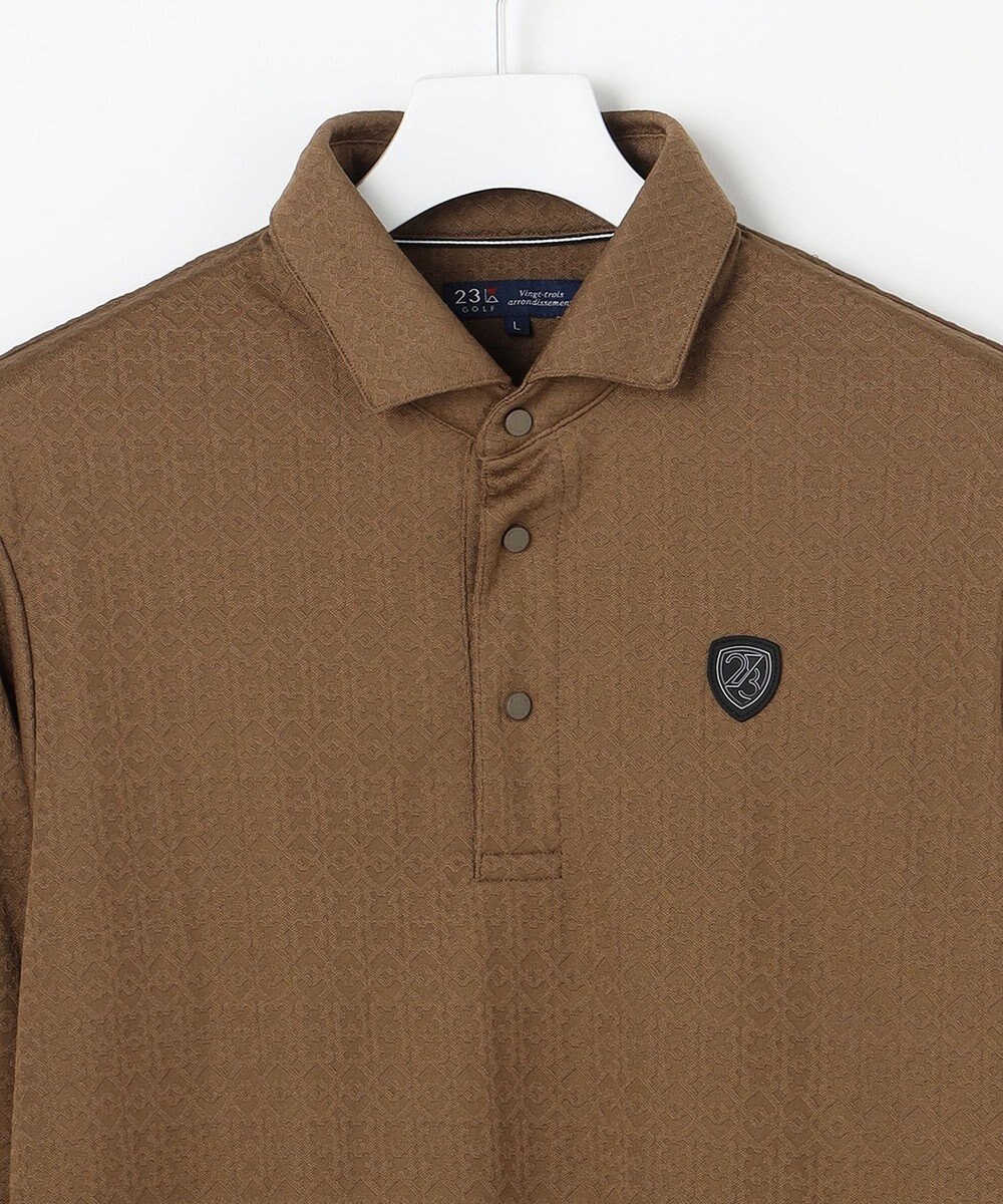 23区GOLF 【MEN】モノグラムジャガード長袖ポロシャツ 