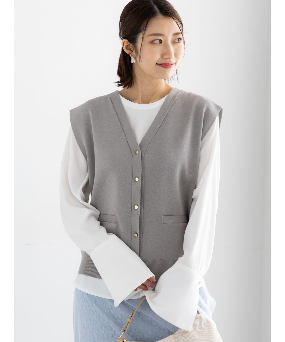 Te chichi 総針ポケット付きVネックベスト《2026 spring catalog item》 