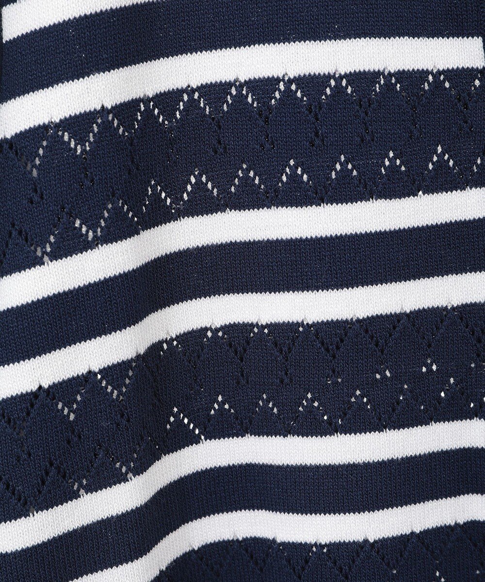 earth music&ecology 　透かし編みボーダーカーディガン 