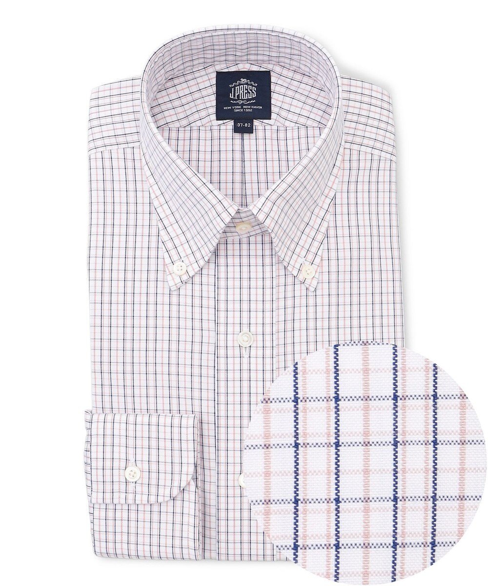 J.PRESS MEN 【PREMIUM PLEATS / 形態安定】タッタソールチェック ドレスシャツ / B.D. 