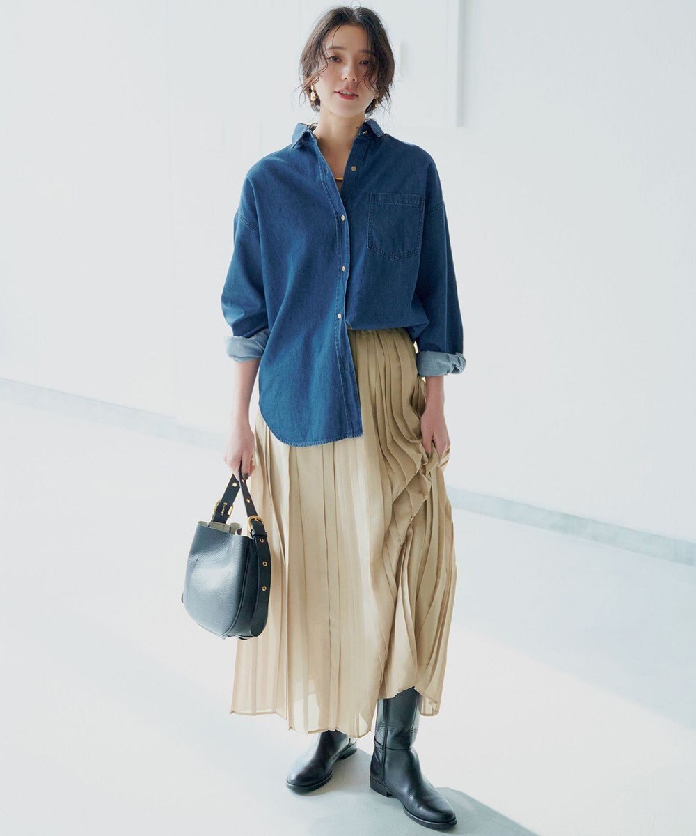 23区 S 【洗える】ライトダンガリー 2WAY シャツ 