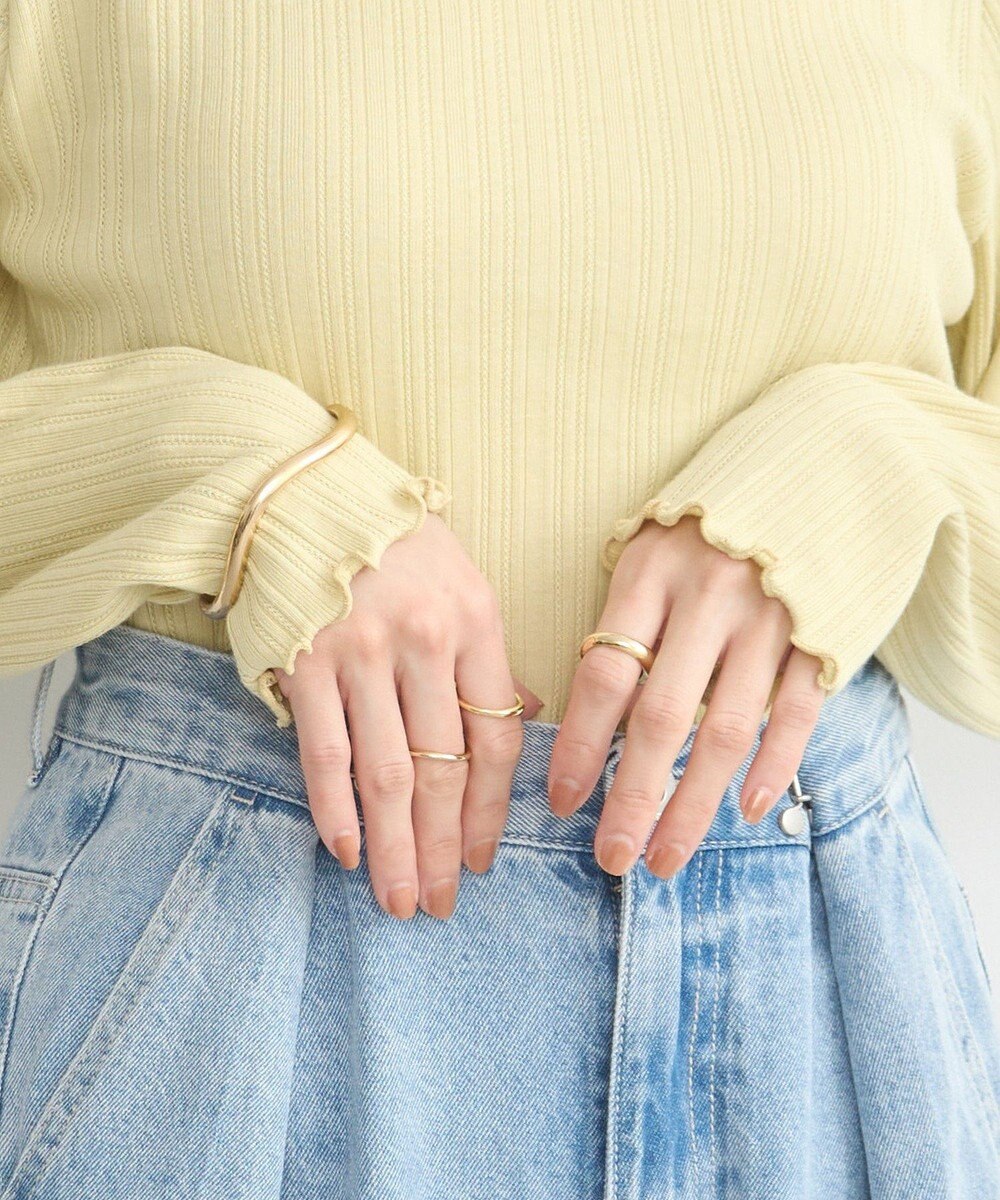 earth music&ecology ランダムチェーンリブハイネックプルオーバー 