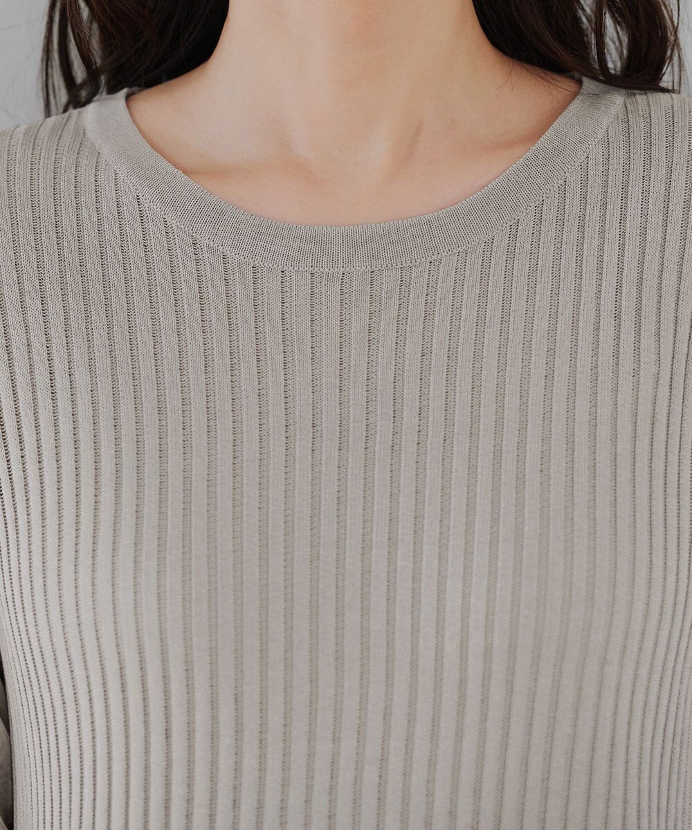 Tiaclasse チュールスリーブニットチュニック 