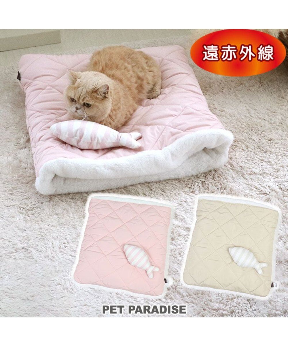 猫 ベッド おしゃれ 遠赤外線 筒型 寝袋 カドラー (55×55cm ...