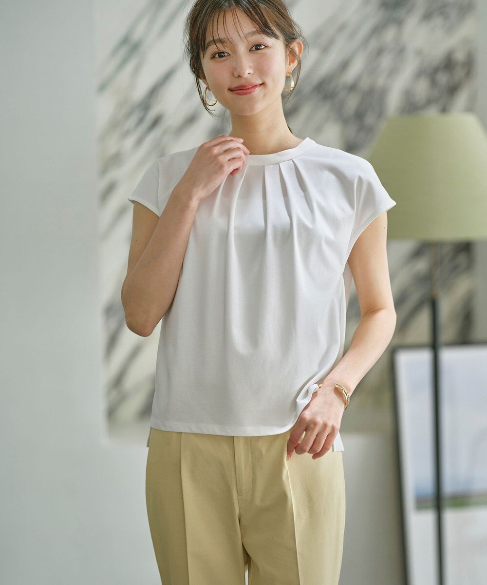 ANY SIS S 【UVカット・接触冷感・撥水・汗ジミ防止】プレーティングジャージー フレンチスリーブ カットソー 