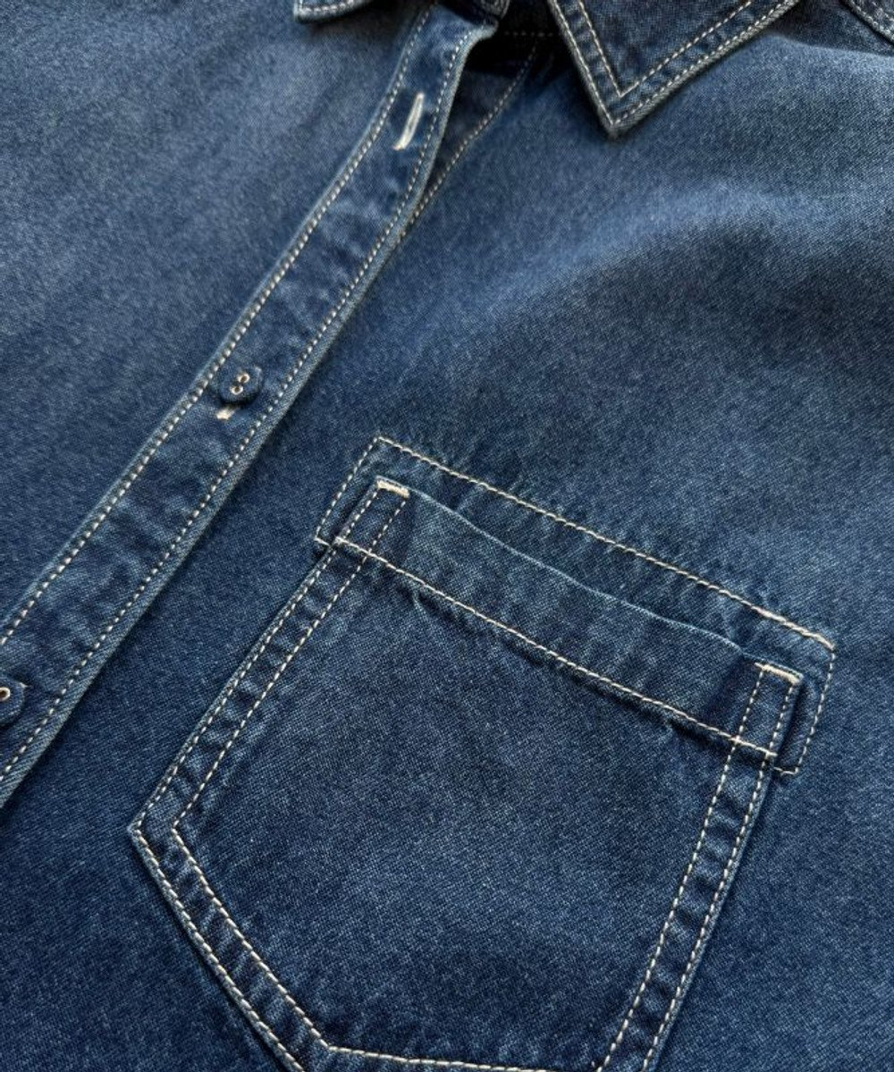 FORFORMO Ribbon Sleeve Denim Shirt リボンスリーブデニムシャツ 