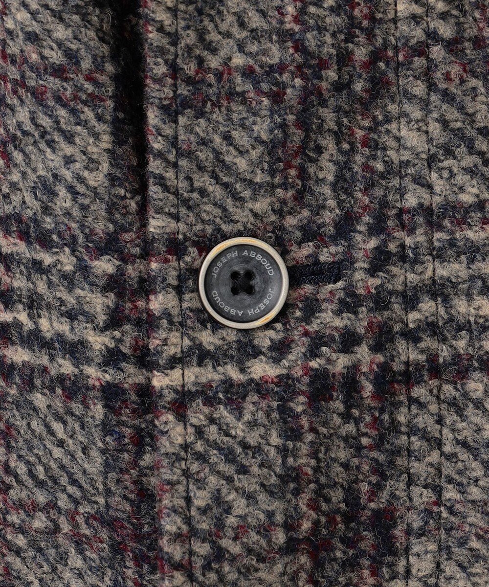 JOSEPH ABBOUD 【イタリア素材/軽量/中綿キルト裏地】スライバーチェックジャージー ジャケット 