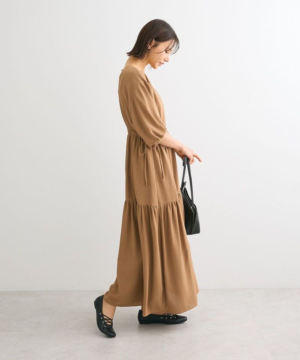 Green Parks ・ＥＬＥＮＣＡＲＥ　ＤＵＥ　５分袖ティアードワンピース 