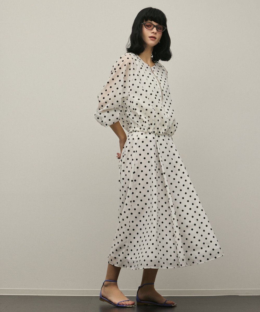 GRACE CONTINENTAL ドットフロッキータックスカート 