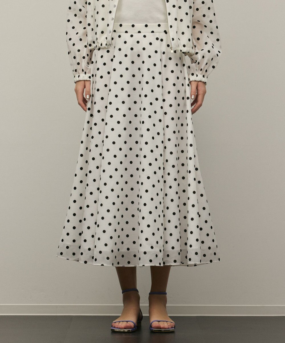 GRACE CONTINENTAL ドットフロッキータックスカート 