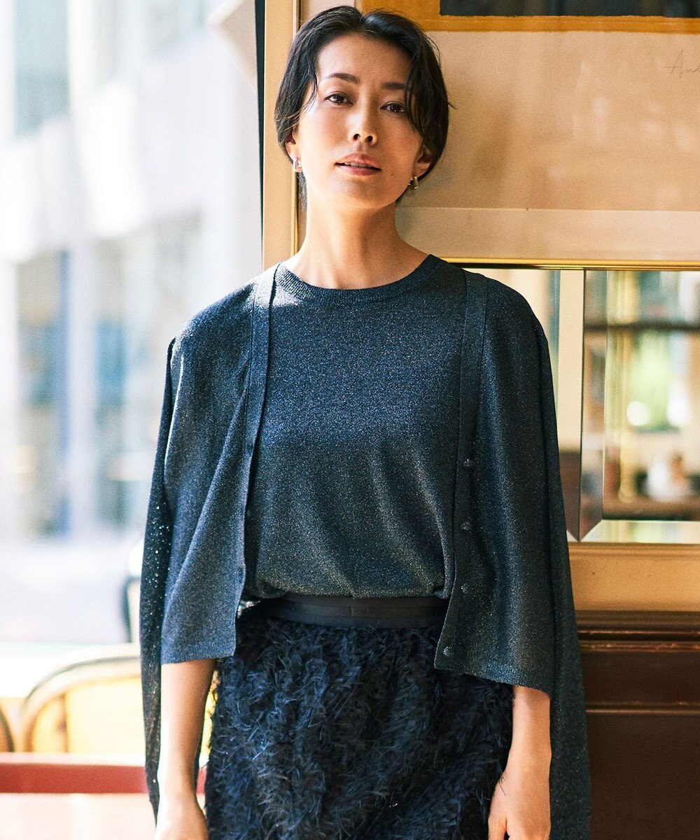 自由区 S 【カタログ掲載】カラーミックスラメスリーブレス ニット 