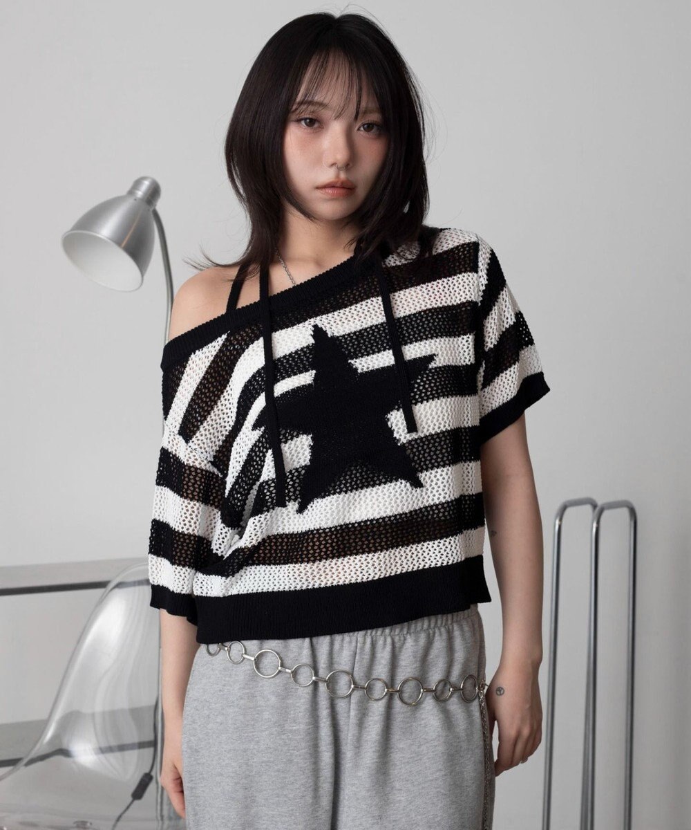 WEGO オフショルメッシュニット（S） 
