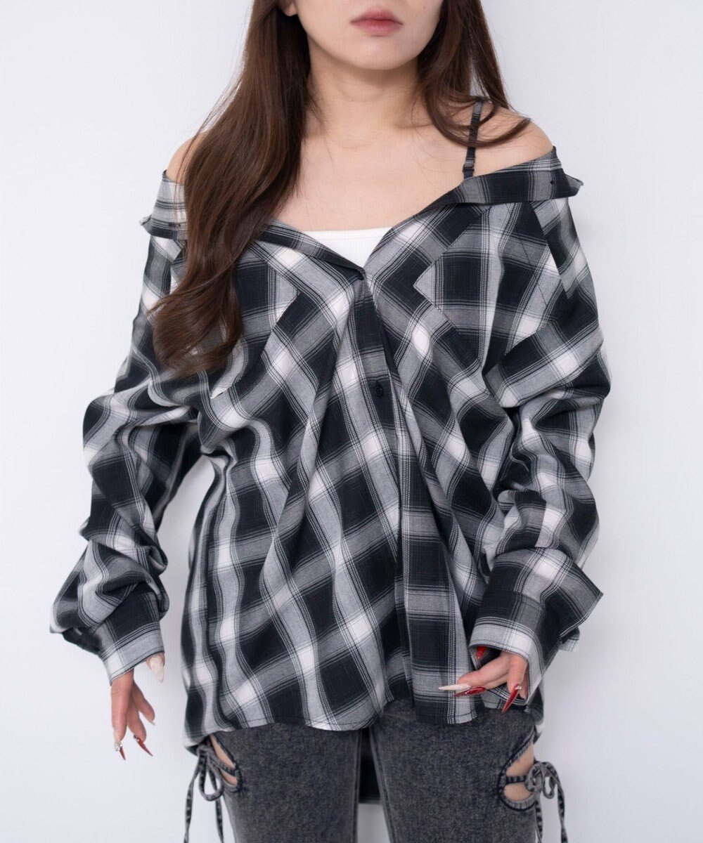 WEGO 2WAYオフショルシャツ 