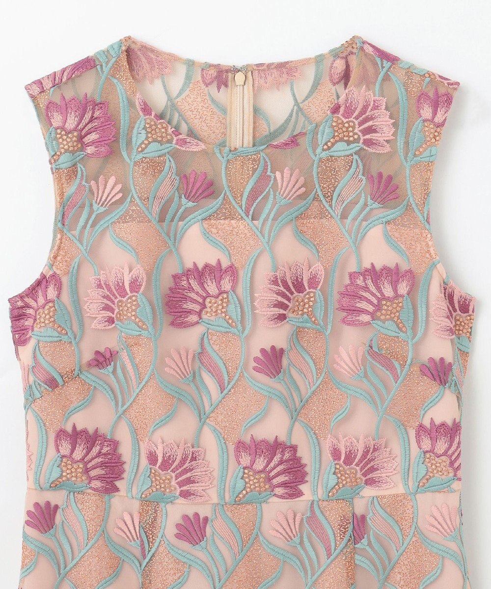 GRACE CONTINENTAL フラワー刺繍チュールドレス 