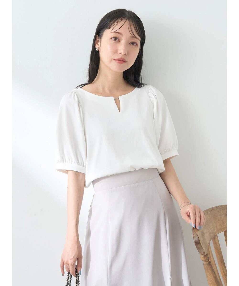 earth music&ecology パフスリーブキラリポイントプルオーバー 