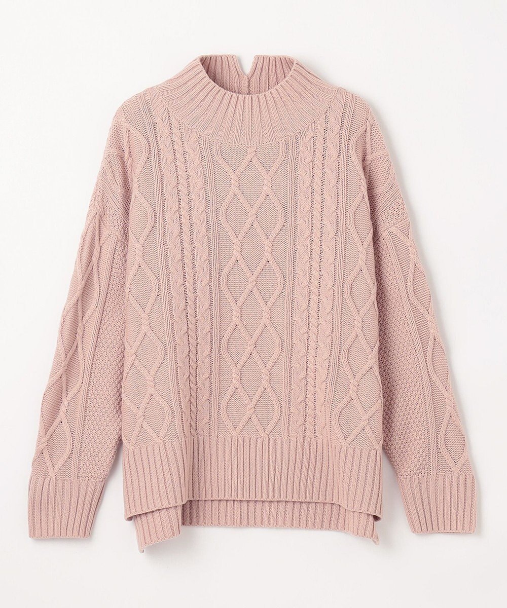 ANY 【6色展開】ソフトアクリルハイネックケーブルニット 