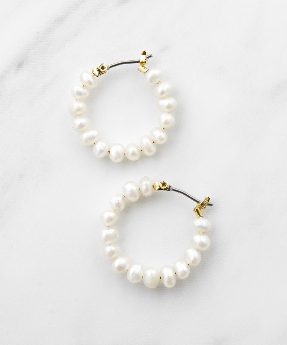 TOCCA PEARL HOOP PIERCED EARRINGS 淡水バロックパール ピアス 