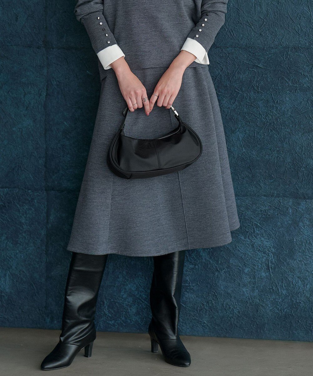 ICB 【洗える】 シルキーウールダブルフェイス ニットフレアスカート 