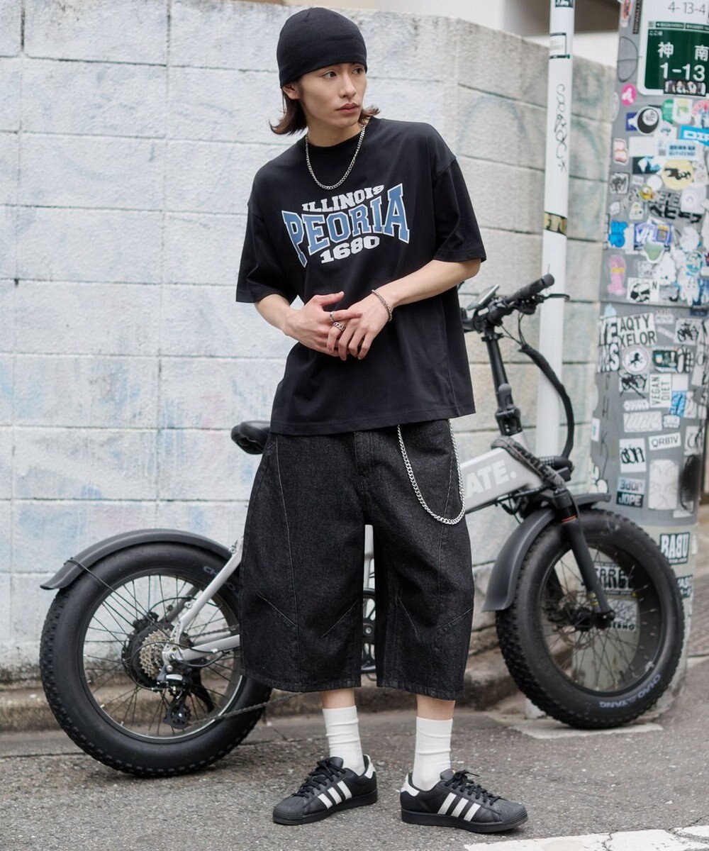 WEGO 【機能T】接触冷感アクセ付きグラフィックT 