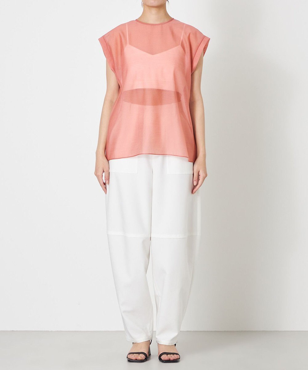 NAVE 【Nave・洗える/シアー素材】シアーリンクル ノースリーブブラウス 