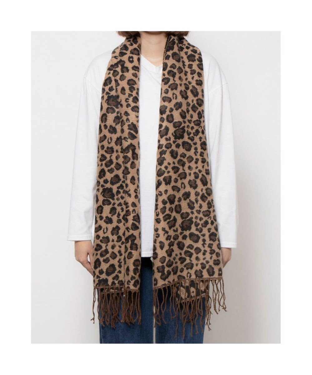 UNBILLION カシュネ cache nez / ヒョウ柄ジャカードストール 
