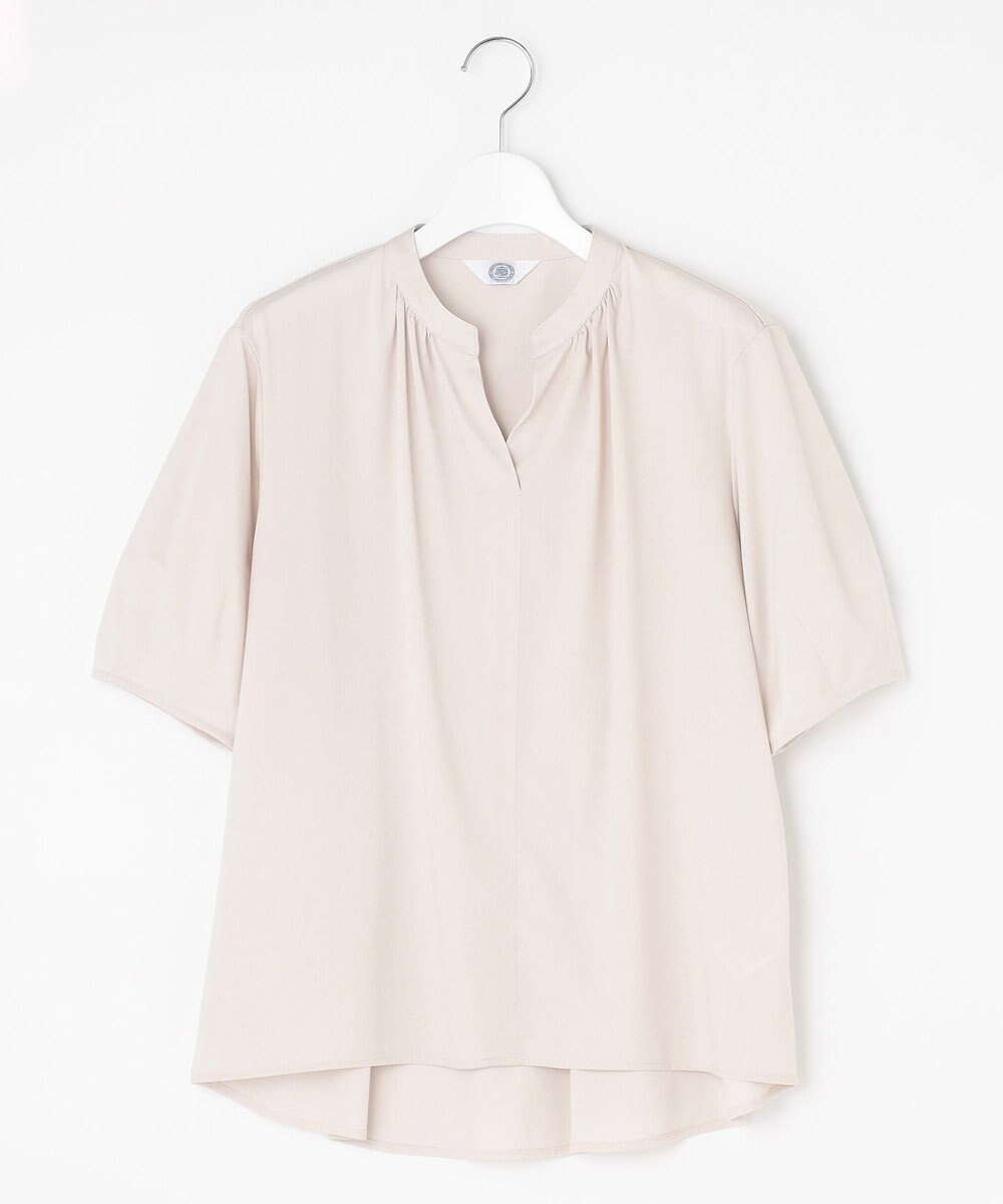 J.PRESS LADIES 【接触冷感】プレーティングジャージー ペプラム カットソー 