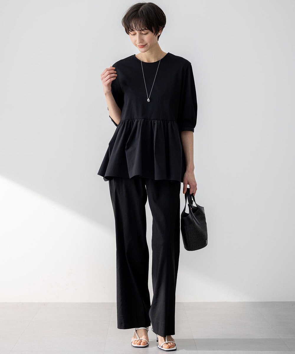 23区 【GLOW8月号掲載/洗える】ランダムフリルジャージー ペプラム カットソー 