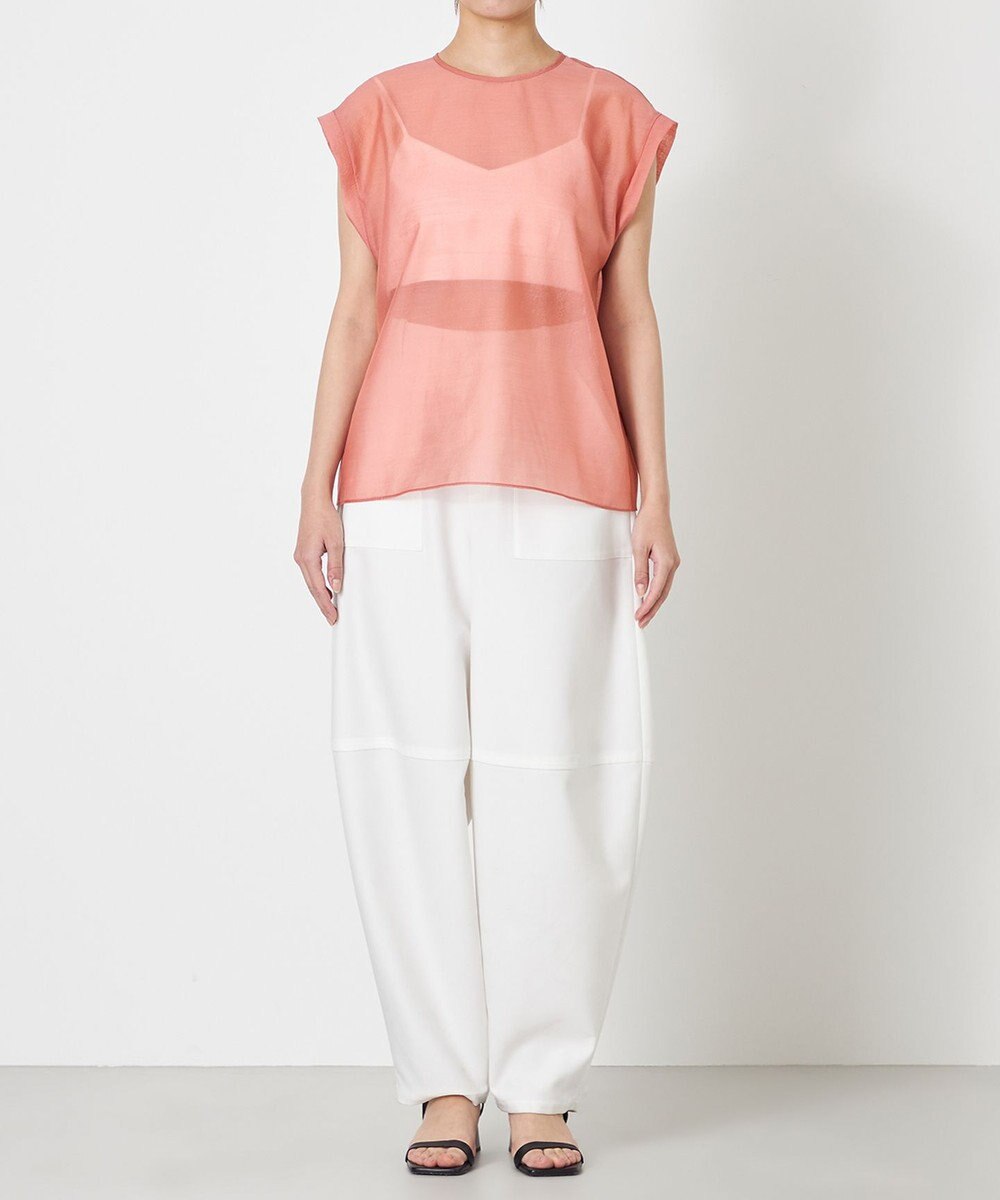 NAVE 【Nave・洗える/シアー素材】シアーリンクル ノースリーブブラウス 