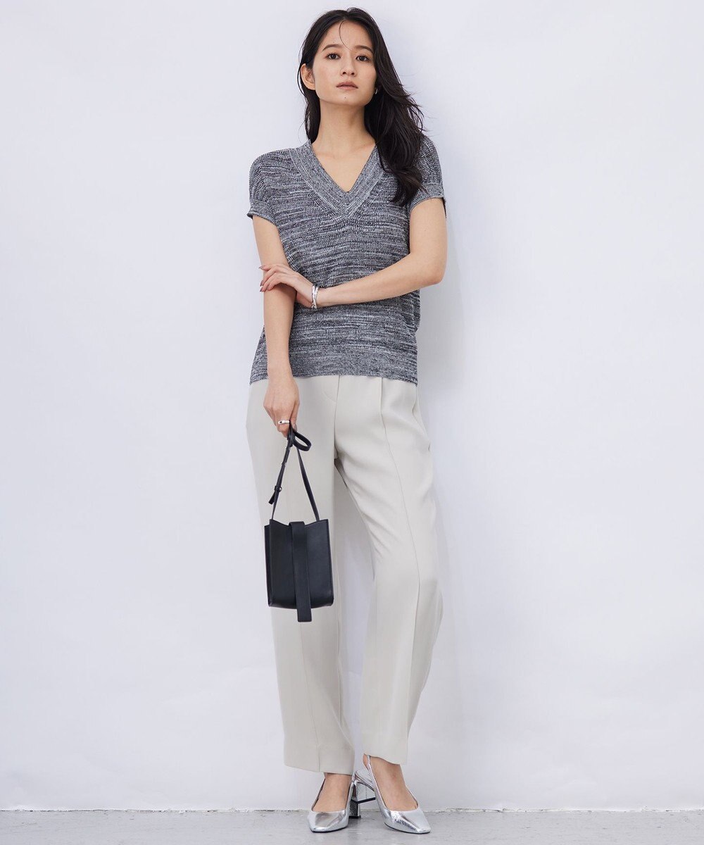 ICB L 【洗える】ライトダブルクロス ストレートパンツ 