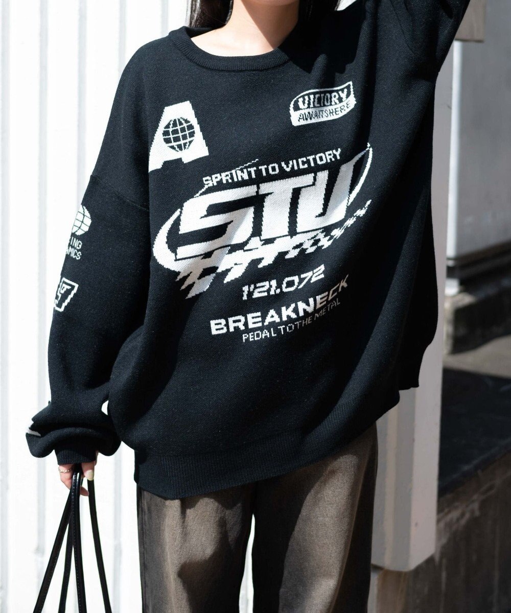 WEGO スポーツグラフィックジャガードニット 