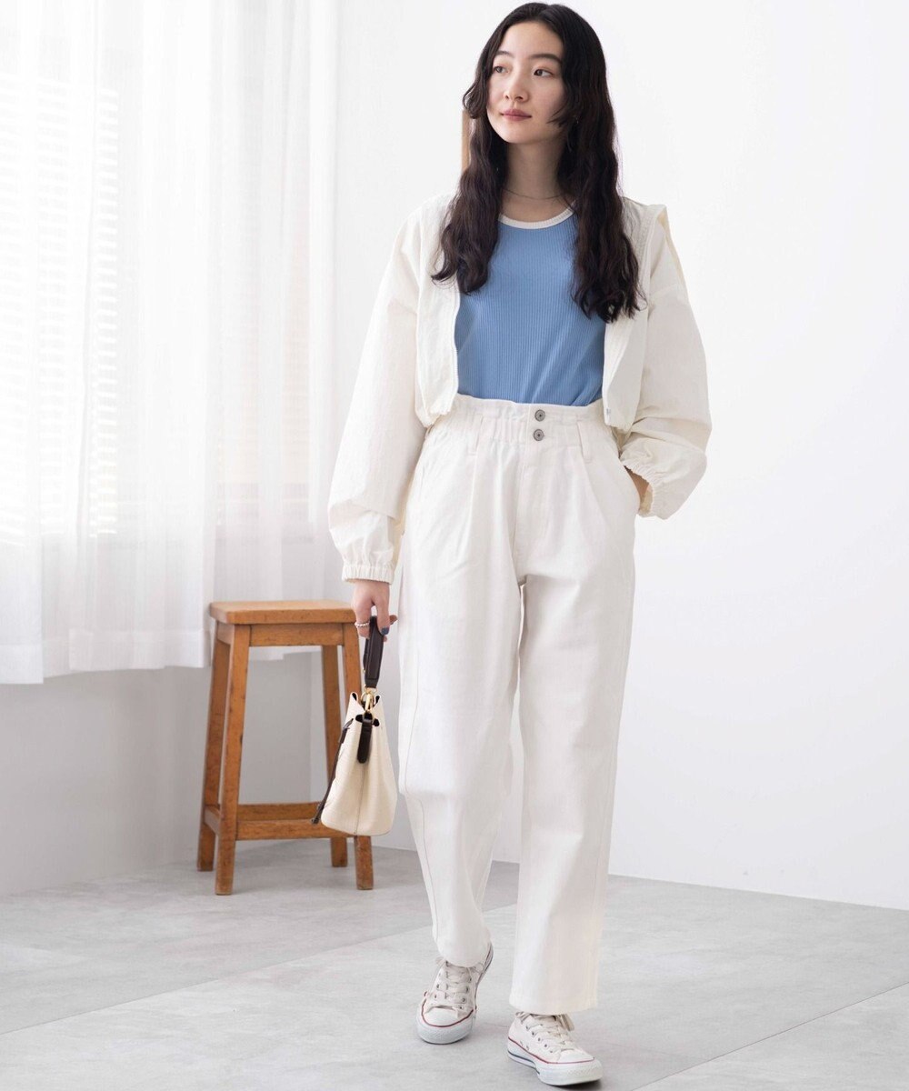 WEGO ウエストフリルマムデニムパンツ 