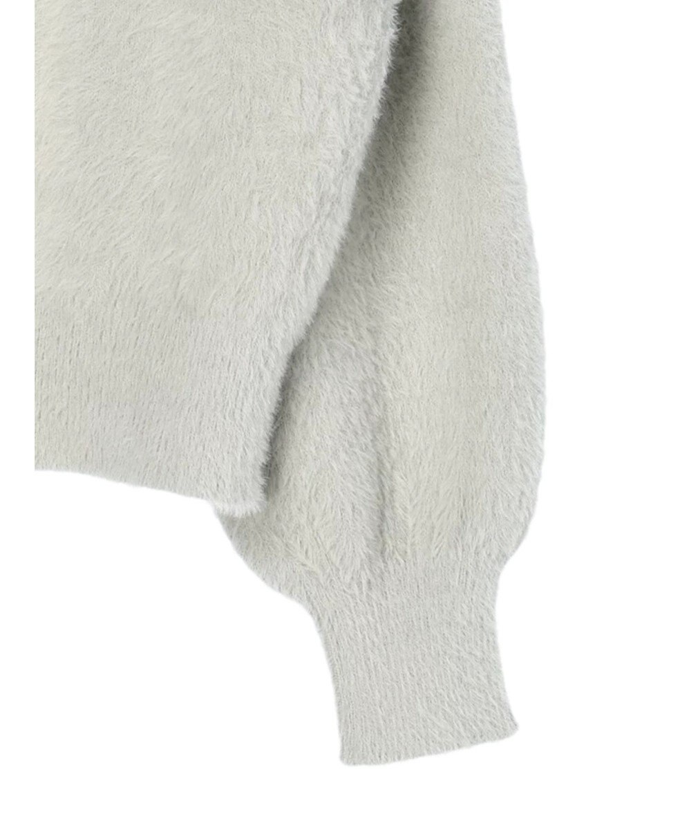 earth music&ecology ミニシャギーパールボタンカーディガン 