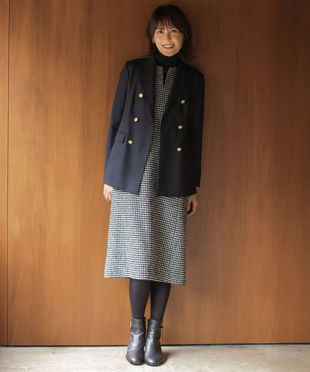 J.PRESS LADIES S ウールシルク ハウンドトゥース ジャンパースカート 