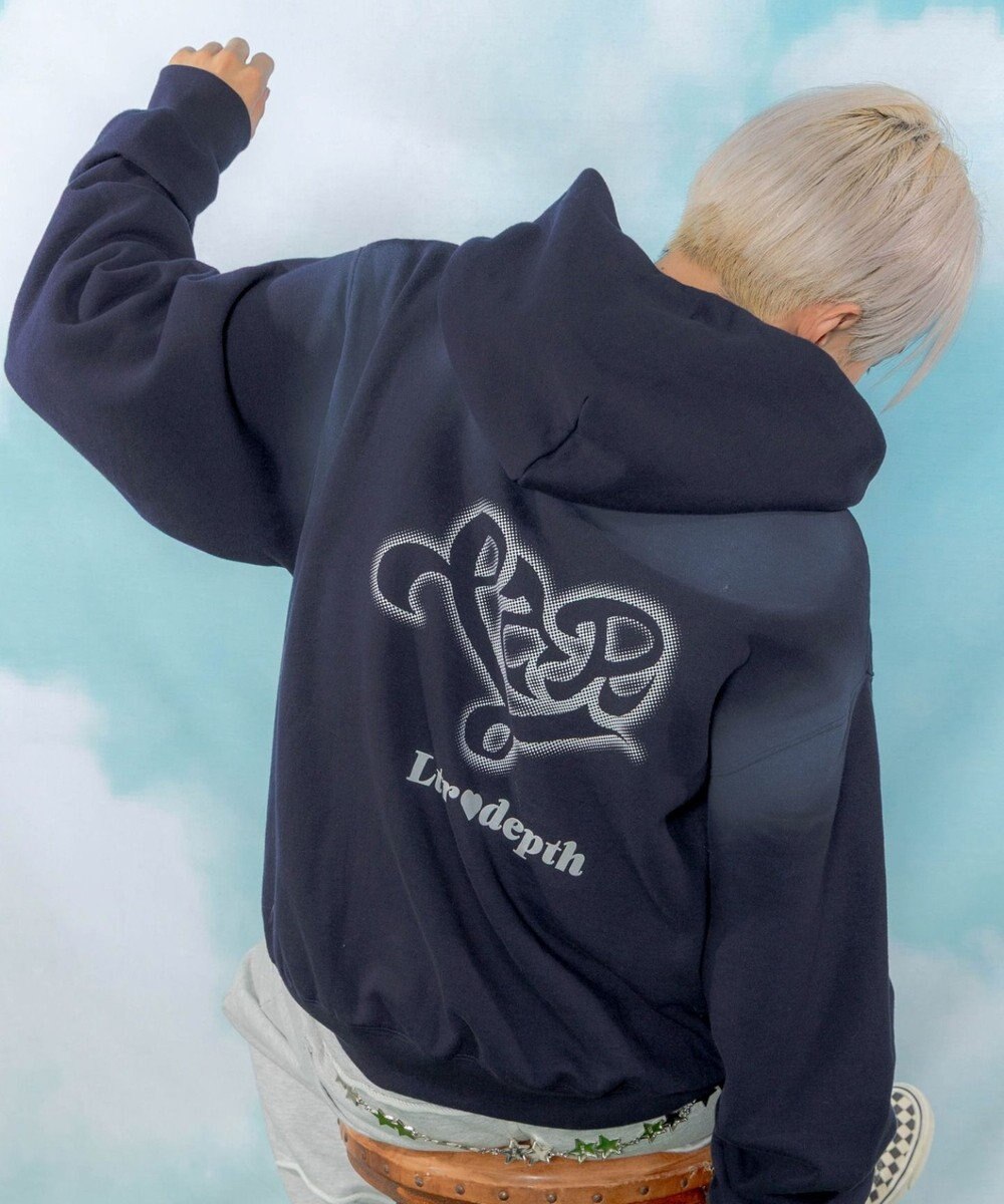 WEGO 【ユニセックス着用ITEM】ハートモチーフプルパーカー 