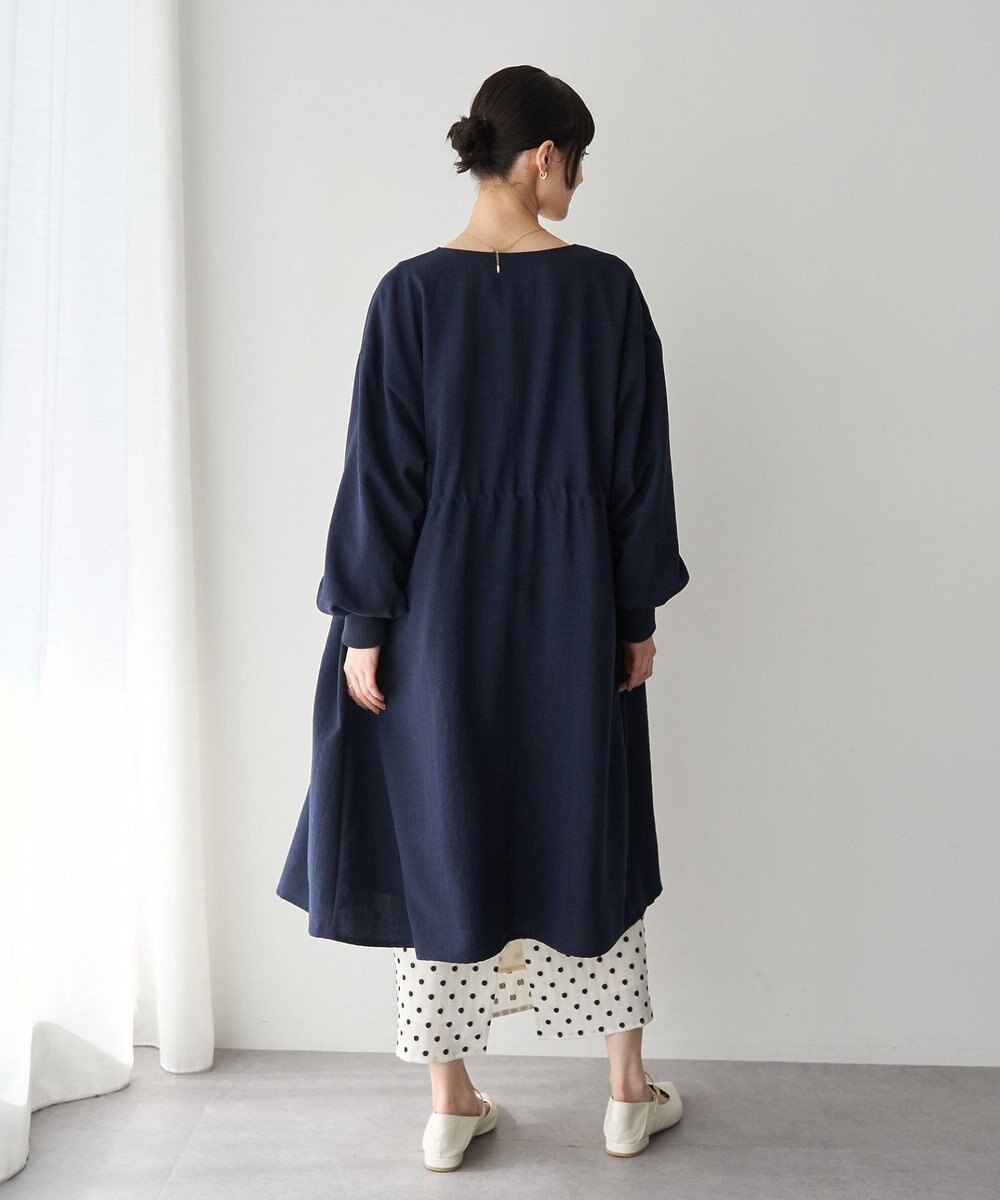 YECCA VECCA ノーカラーラペルロングコート 