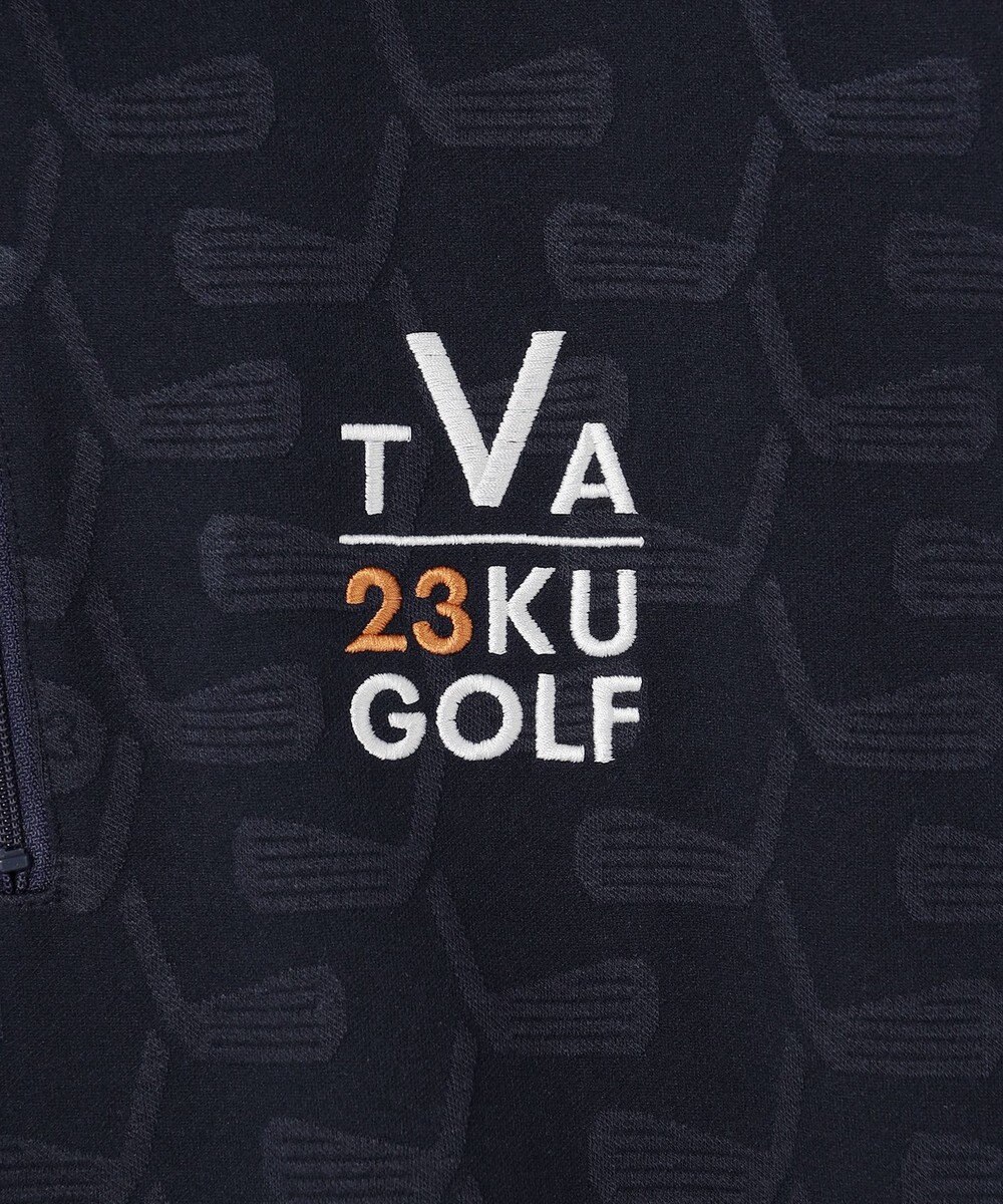 23区GOLF 【MEN/キングサイズ】【吸湿発熱】】クラブ柄 ハーフジップ 