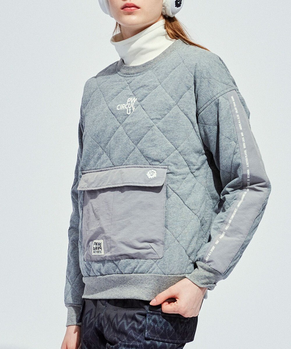 PW CIRCULUS 【裏地付き/防寒】【WOMEN】キルティングスエットプルオーバー 