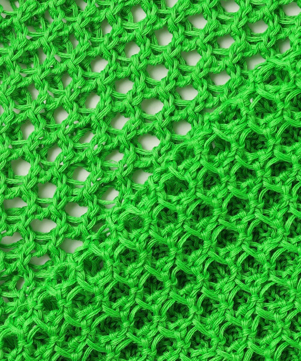 BEIGE， 【洗える】ALOE / コットンメッシュ半袖クルーネックニット 