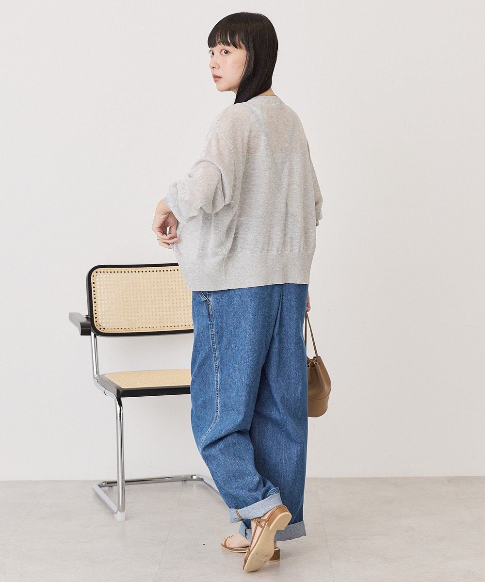 AMERICAN HOLIC シアー配色ニットカーディガン 