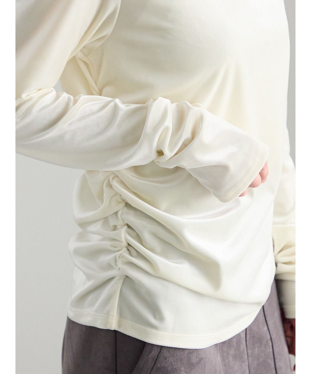 Te chichi ベロアサイドギャザートップス 