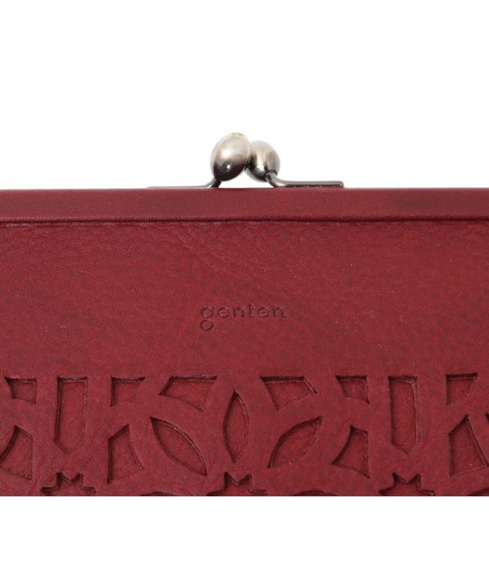 genten カットワーク 口金長財布 